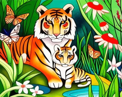 Cute Tigers Paint by Number