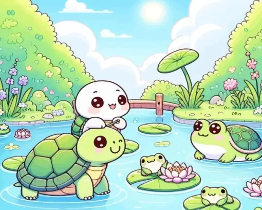 Cute Turtles Paint by Numbers