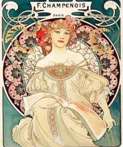 Daydream Alphonse Mucha Paint by Number