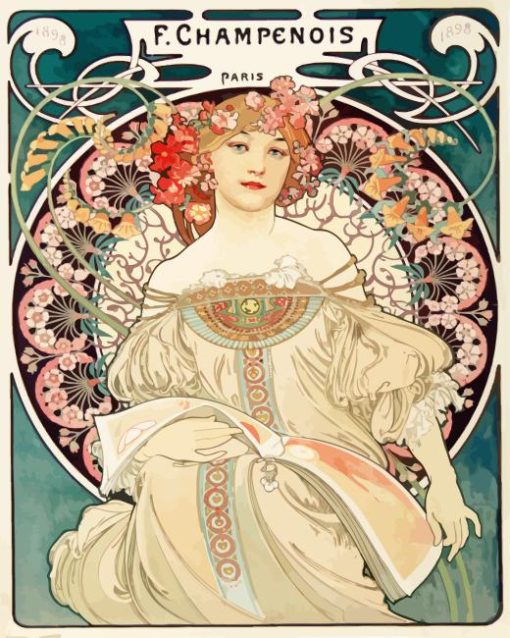 Daydream Alphonse Mucha Paint by Number