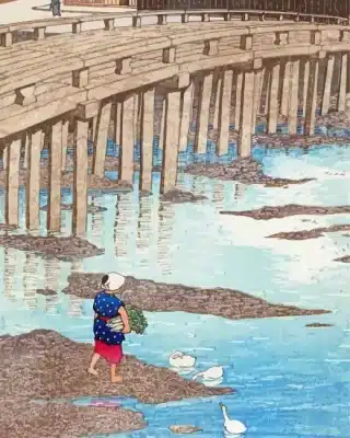 De Gion brug te Hondo in Amakusa Paint by Number