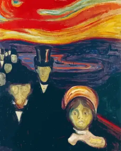 Anxiety by Edvard Munch Paint by Number