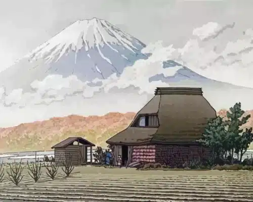 Fuji vanaf het dorp Narusawa Paint by Number