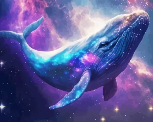 galaxy blue whale paint by numbers