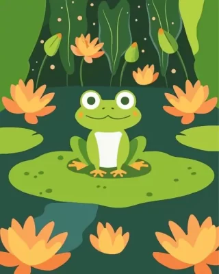 Green Frog Art Paint by Number 