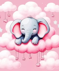 Happy Elephant Paint by Number