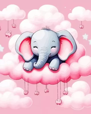 Happy Elephant Paint by Number