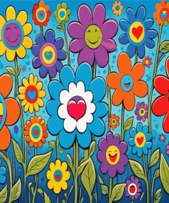 Happy Flowers Paint by Number