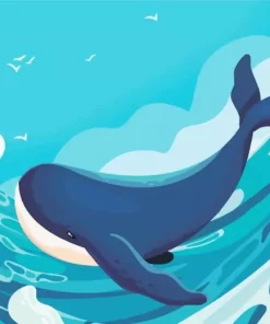 illustration blue whale paint by numbers