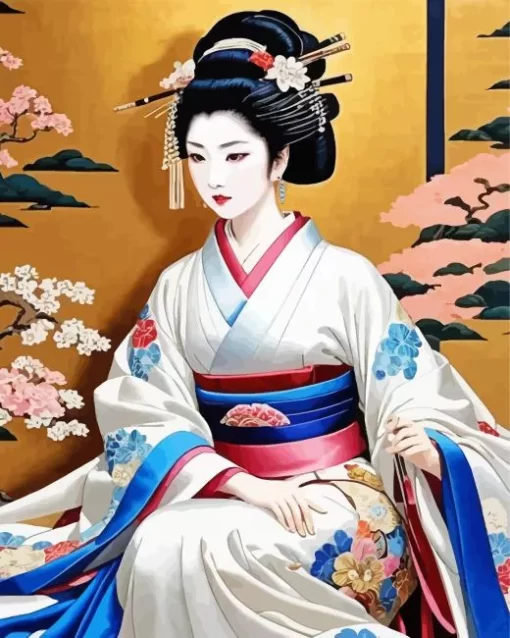 Japanese Lady Art Paint by Number