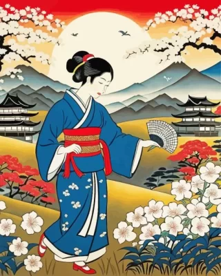 Japanese Lady Artwork Paint by Number