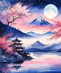 Japanese Landscape Art Paint by Number