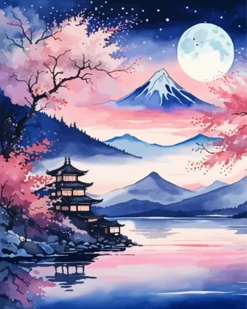 Japanese Landscape Art Paint by Number