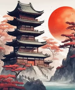 Japanese Landscape Art Paint by Number