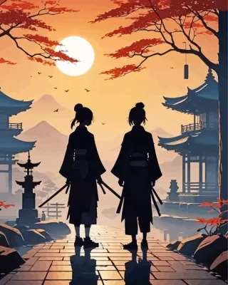 Japanese Silhouette Paint by Number