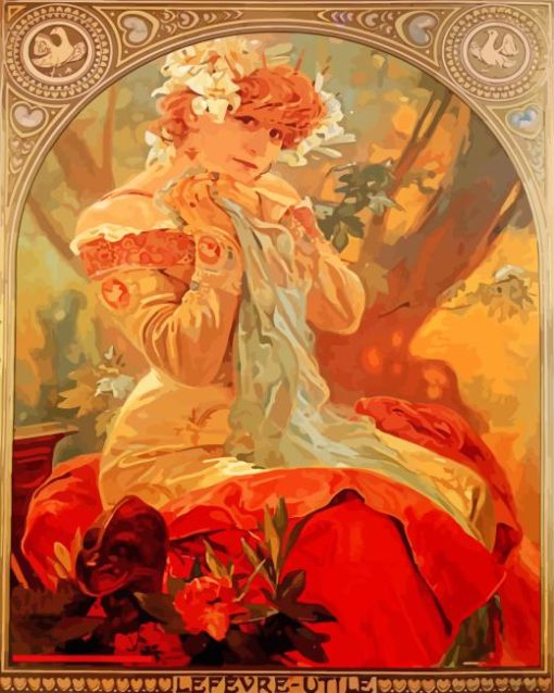 Lefevre Utile Alphonse Mucha Paint by Number