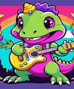 Musician Dinosaur Paint by Number