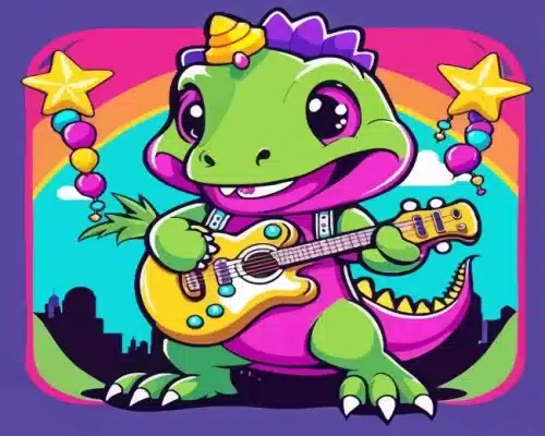 Musician Dinosaur Paint by Number