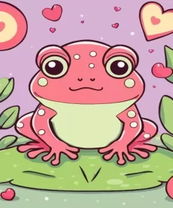 Pink Frog Paint by Number