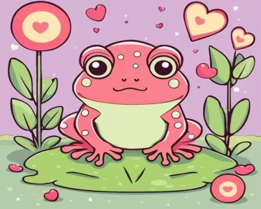 Pink Frog Paint by Number