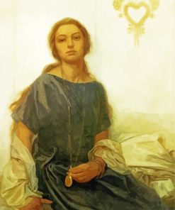 Portrait of Jaroslava Alphonse Mucha Paint by Number