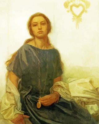 Portrait of Jaroslava Alphonse Mucha Paint by Number