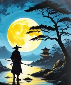 Samurai Silhouette Paint by Number