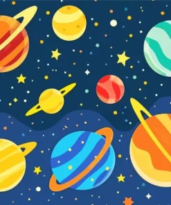 Space Planets Paint by Number