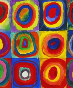 Squares with Concentric Circles Paint by Number