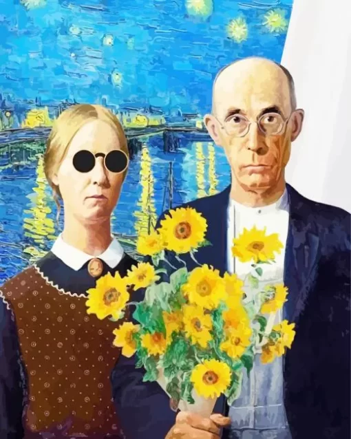 Starry Night American Gothic Paint by Number