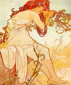 Summer By Alphonse Mucha Paint by Number