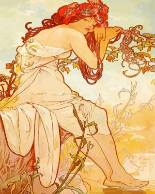 Summer By Alphonse Mucha Paint by Number