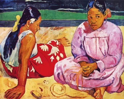 Tahitian Women on the Beach Paint by Number