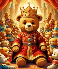 teddy bear king paint by numbers