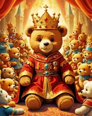 teddy bear king paint by numbers