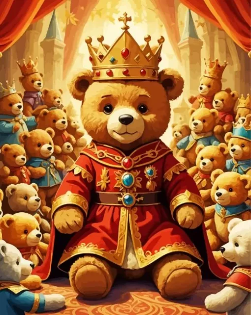 teddy bear king paint by numbers