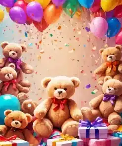 teddy bears birthday paint by numbers