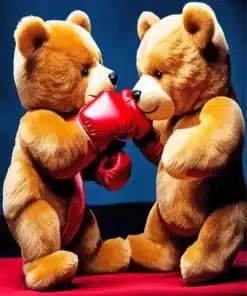 teddy bears boxing paint by number