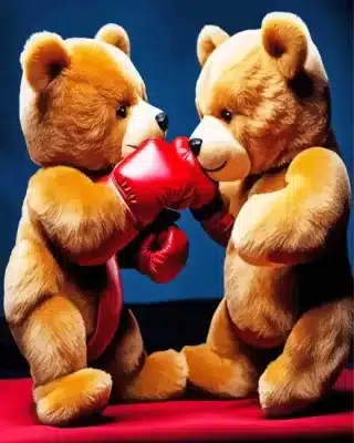 teddy bears boxing paint by number