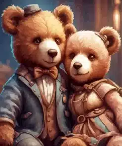 teddy bears couple paint by number