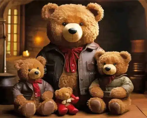 teddy bears family paint by number