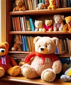 teddy bears in library paint by numbers