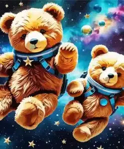 teddy bears in space paint by number