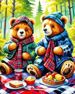 teddy bears picnic paint by number