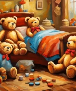 teddy bears room paint by numbers