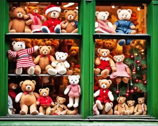 teddy bears shop paint by number