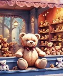 teddy bears store paint by numbers