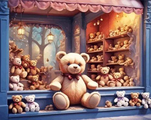 teddy bears store paint by numbers