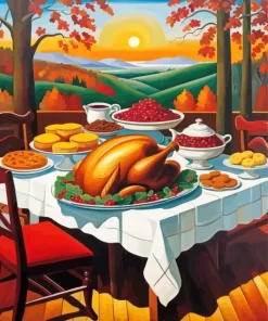 Thanksgiving Table Art Paint by Number