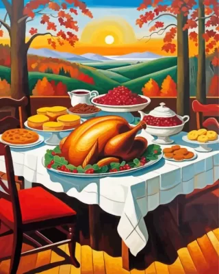 Thanksgiving Table Art Paint by Number